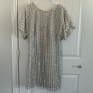 Vince Camuto Shimmering Silver Mini Dress